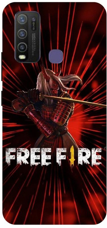 FRONK Back Cover for vivo Y30, Vivo 1938, FREE, FIRE, GAME, TEAM  (Red, Hard Case, Pack of: 1)