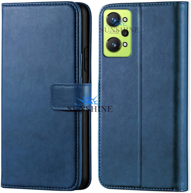 SUNSHINE Flip Cover for Flip Cover for Realme-GT NEO 2 5G Leather Inside TPU with Card Pockets, Magnetic Closure  (Blue, Hard Case, Pack of: 1)