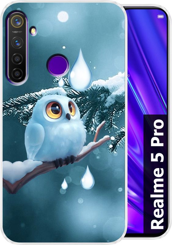 vipax Back Cover for Realme 5 Pro  (Blue, Silicon, Pack of: 1)