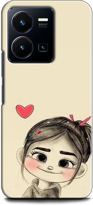WallCraft Back Cover for Vivo Y35, V2205 GIRL, ANIME, CARTOON, LOVE, CUT GIRL  (Multicolor, Dual Protection, Pack of: 1)