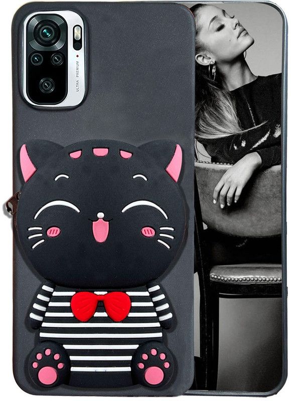 KC Back Cover for Redmi Note 10S  (Black, Shock Proof, Silicon, Pack of: 1)
