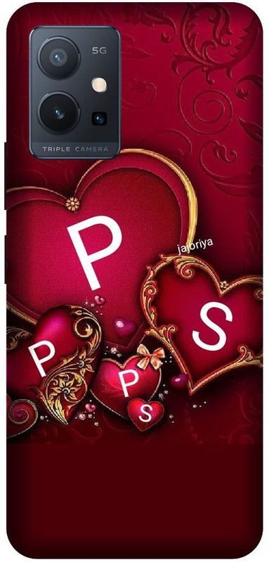 VS PRINT LINK Back Cover for VIVO T1 (5G) , V2141 ,PS, P LOVES S, PS NAME, PS Love Printed  (Red, Hard Case, Pack of: 1)