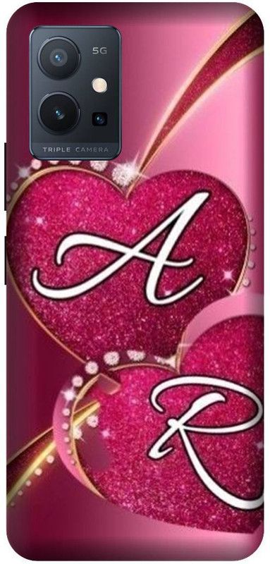 VS PRINT LINK Back Cover for VIVO T1 (5G) , V2141 ,AR, A LOVES R, AR NAME,AR Love Printed  (Pink, Hard Case, Pack of: 1)