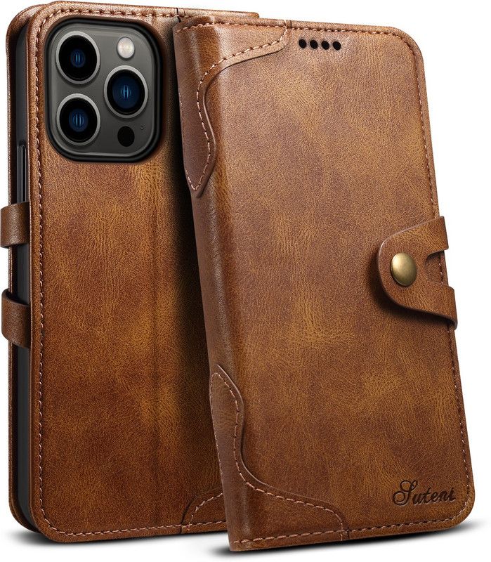 HEAVY DUTY Flip Cover for Apple iPhone 13 Pro MAX  (Brown, Shock Proof, Pack of: 1)
