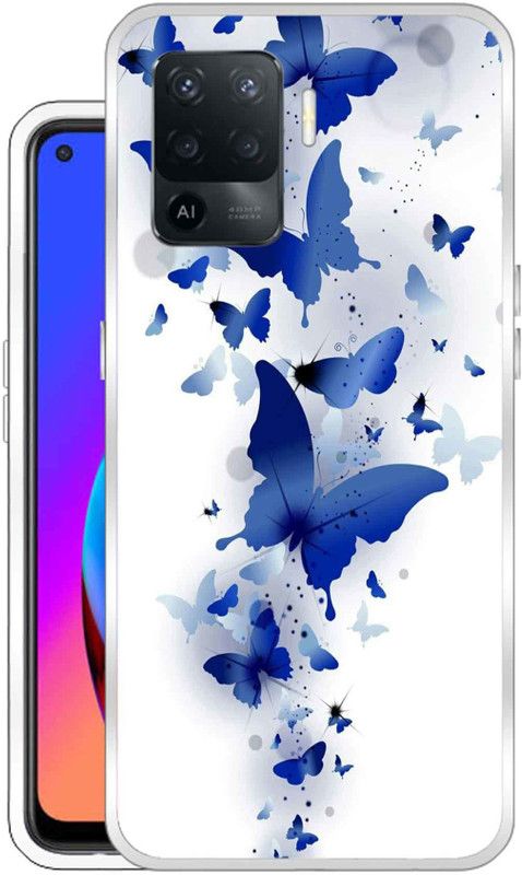 Vascase Back Cover for Oppo F19 Pro  (Blue, White, Dual Protection, Silicon, Pack of: 1)
