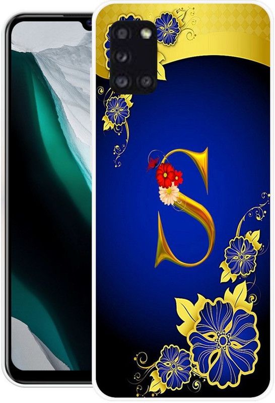 BLUEZAP Back Cover for Samsung Galaxy A31  (Blue, Gold, Grip Case, Silicon, Pack of: 1)