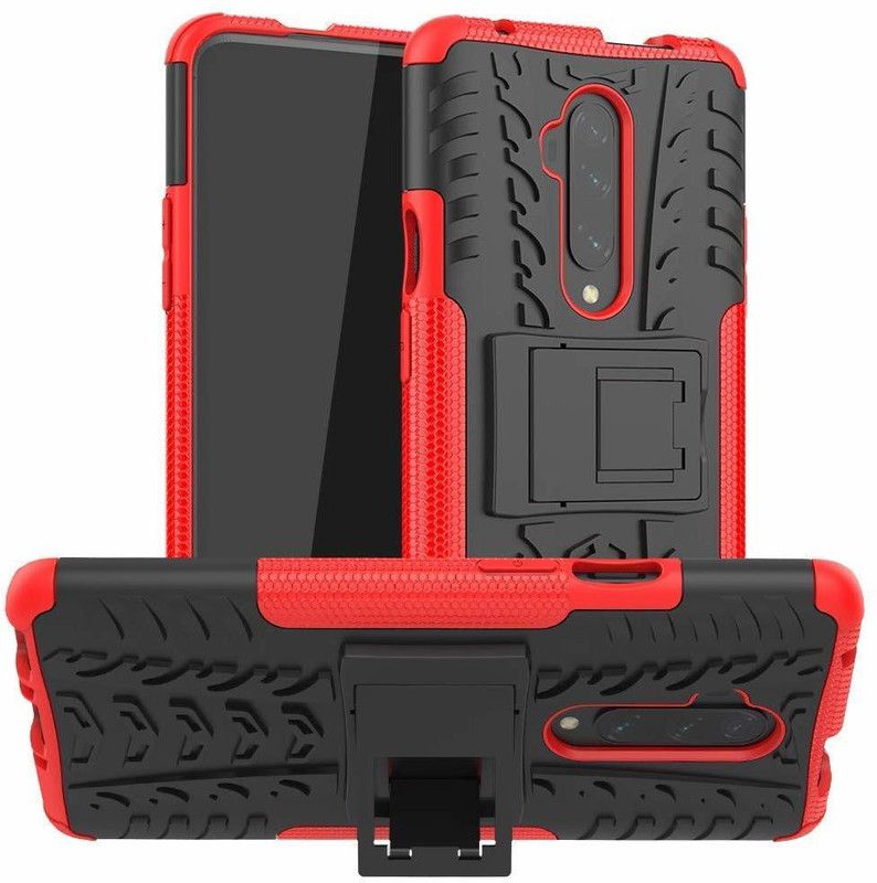 Gorilion Back Cover for OnePlus 7T Pro  (Red, Black, Shock Proof, Pack of: 1)