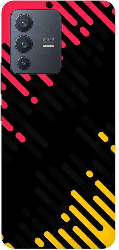 UMPRINT Back Cover for Vivo V23 5G/V2130, Stipes Design Texture Printed Back Cover  (Multicolor, Shock Proof, Pack of: 1)