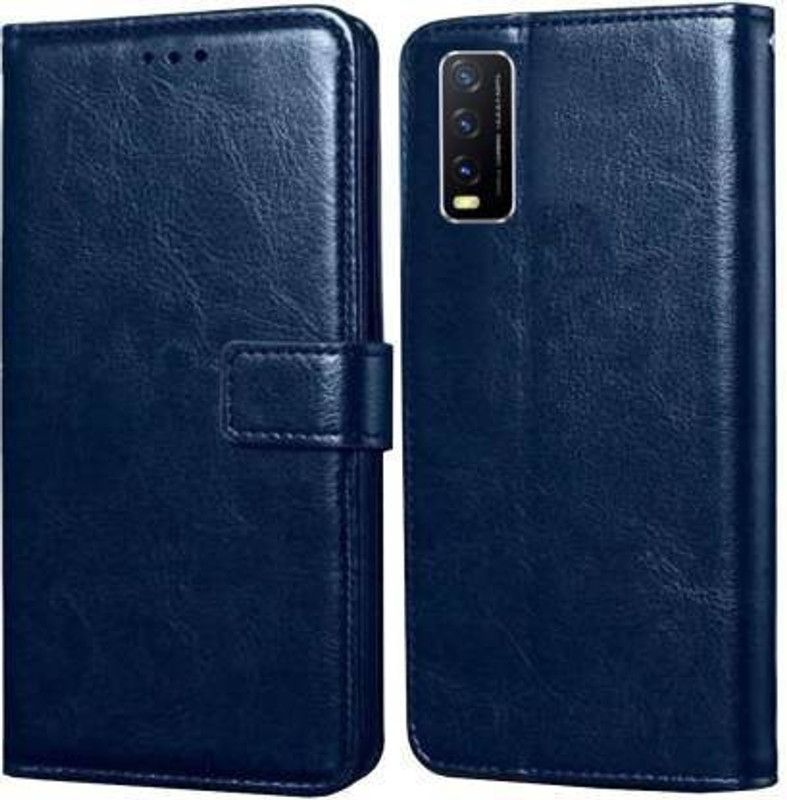 GROOZ Back Cover for Vivo Y20i  (Blue, Dual Protection, Pack of: 1)