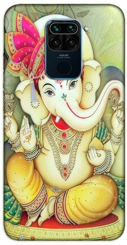 iprinto Back Cover for Mi Redmi Note 9 lord ganesha Back Cover  (Yellow, Hard Case)