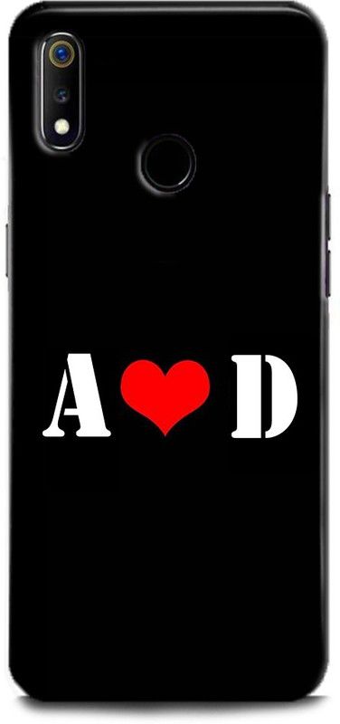 Afterglow Back Cover for Realme 3 A D, A LOVES D, NAME, LETTER, ALPHABET, AD LOVE, HART  (Multicolor, Shock Proof, Pack of: 1)