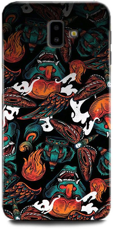 Afterglow Back Cover for SAMSUNG Galaxy J6 Plus DEMON, DEVIL, WINGS, FANGS, PATTERN, ART, COLORFUL  (Multicolor, Shock Proof, Pack of: 1)
