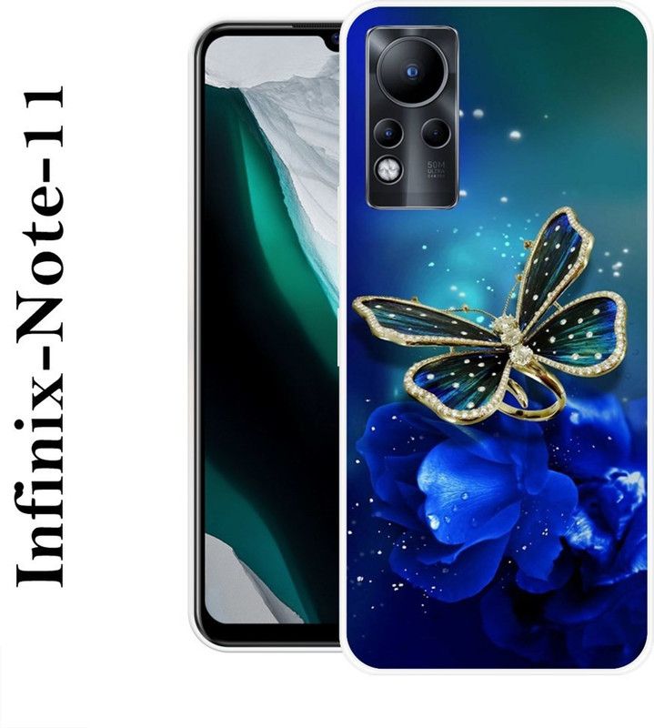 Sswastik Back Cover for Infinix Note 11  (Blue, Gold, Grip Case, Silicon)