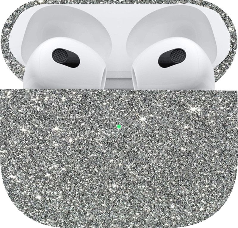Mclaxa Grey Glitter Skin For Apple Airbuds 3, Apple Airbuds 3 Mobile Skin  (Grey Glitter Skin Guard)