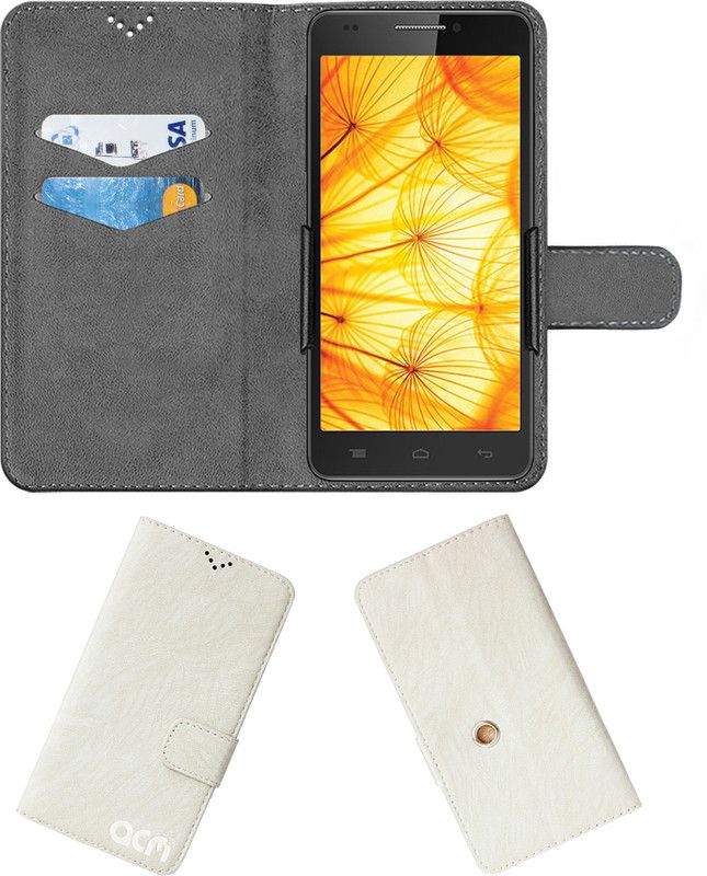ACM Flip Cover for Intex Aqua Xtreme 2  (White, Cases with Holder, Pack of: 1)