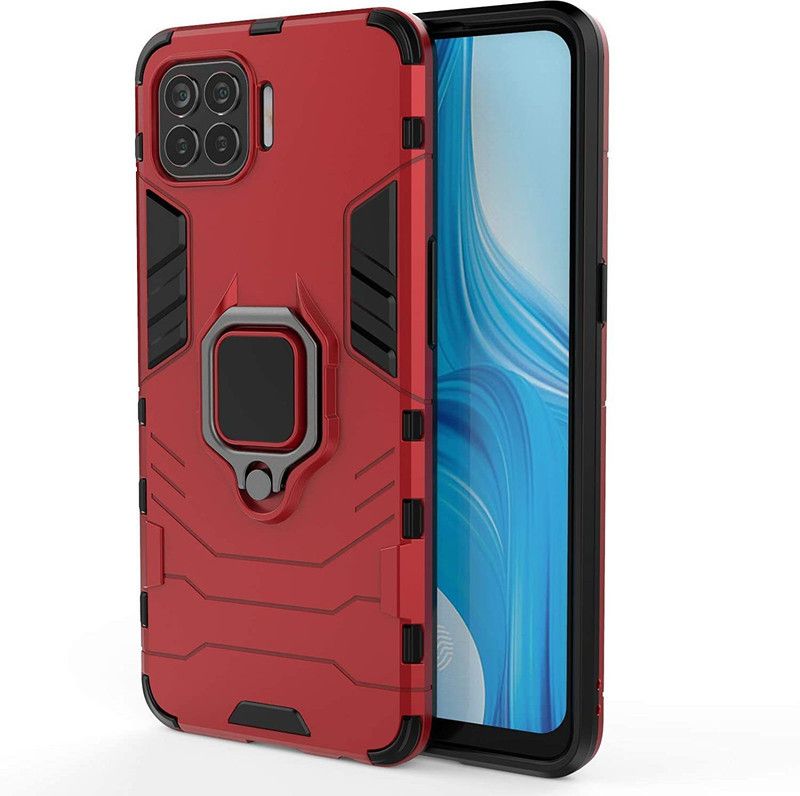 AGEIS Back Cover for Oppo F17 Pro  (Red, Grip Case, Pack of: 1)