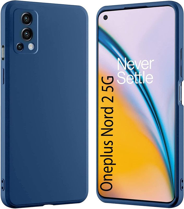 ISAAK Back Cover for OnePlus Nord 2 5G Shockproof Slim Matte Liquid Soft Silicone TPU Back Case Cover  (Blue, Camera Bump Protector, Silicon, Pack of: 1)
