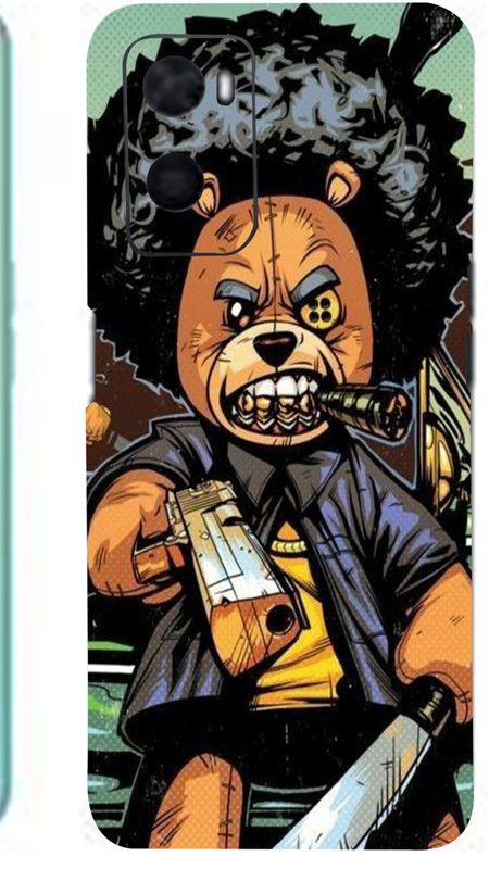 CLAXA Gangster Bear Oppo A96 Back Skin Guard, Gangster Bear Mobile Skin  (Gangster Bear Skin With Super matte finish)