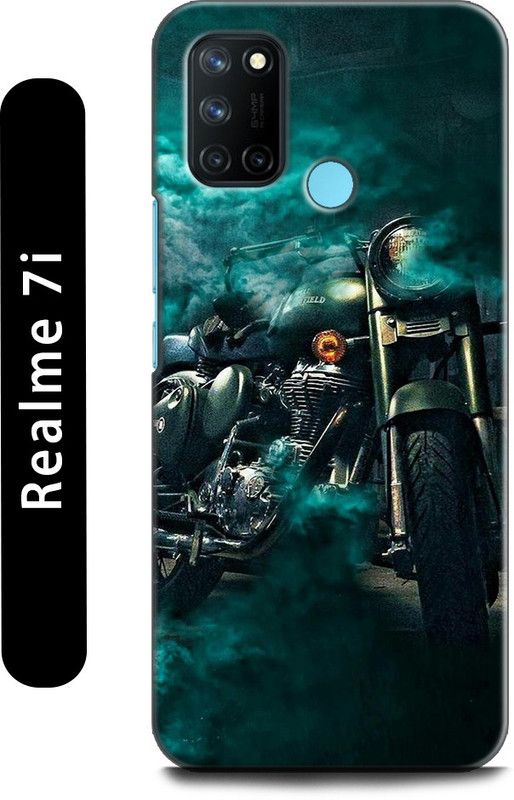 INDICRAFT Back Cover for Realme 7i, RMX2103 BIKE, BULLET, RIDER, ROYAL ENFIELD, NATURE  (Multicolor, Shock Proof, Pack of: 1)