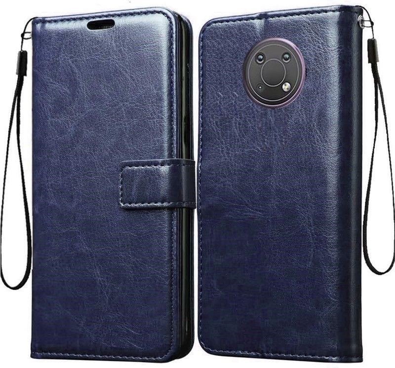 Tingtong Flip Cover for Nokia G10  (Blue, Cases with Holder)
