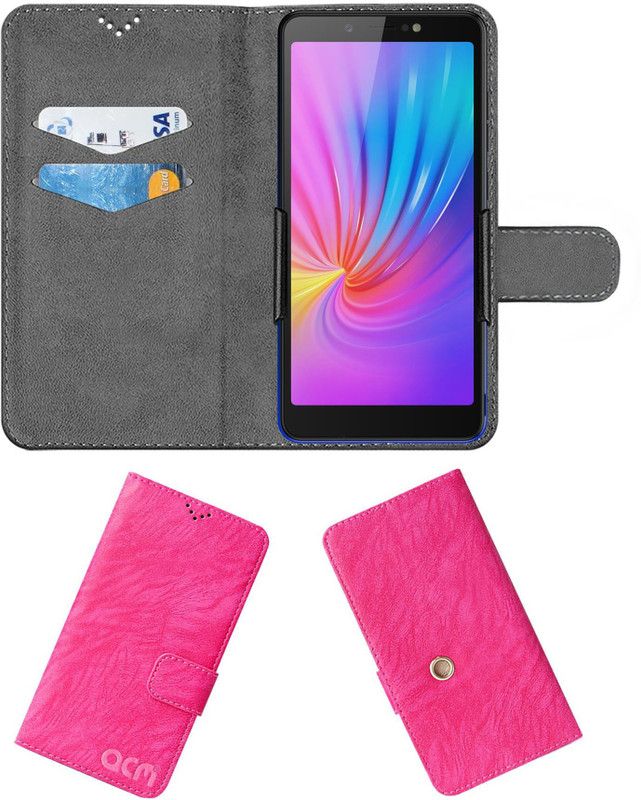 ACM Flip Cover for Tecno Camon Iace 2x  (Pink, Cases with Holder, Pack of: 1)