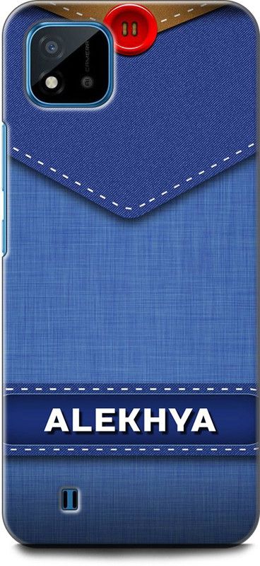 WallCraft Back Cover for Realme C20, RMX3063, RMX3061 ALEKHYA NAME, A, LETTER, BLUE, JEANS, ALPHABET, DESIGN  (Multicolor, Dual Protection, Pack of: 1)