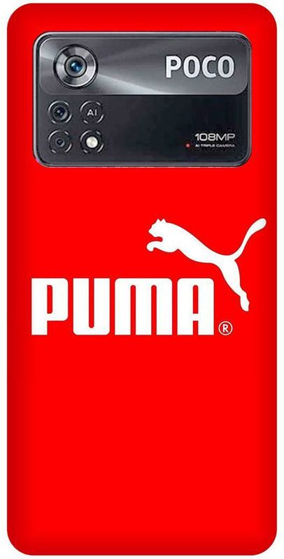 play fast Back Cover for POCO X4 Pro 5G, PUMA, SIGN, LOGO, EMBLEM, DESIGN  (Red, Hard Case, Pack of: 1)
