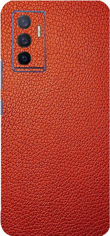 Mclaxa Charming Red Leather Back Skin Guard, Red Leather, Vivo V23e Mobile Skin  (Red Leather With Super Matte Finish)