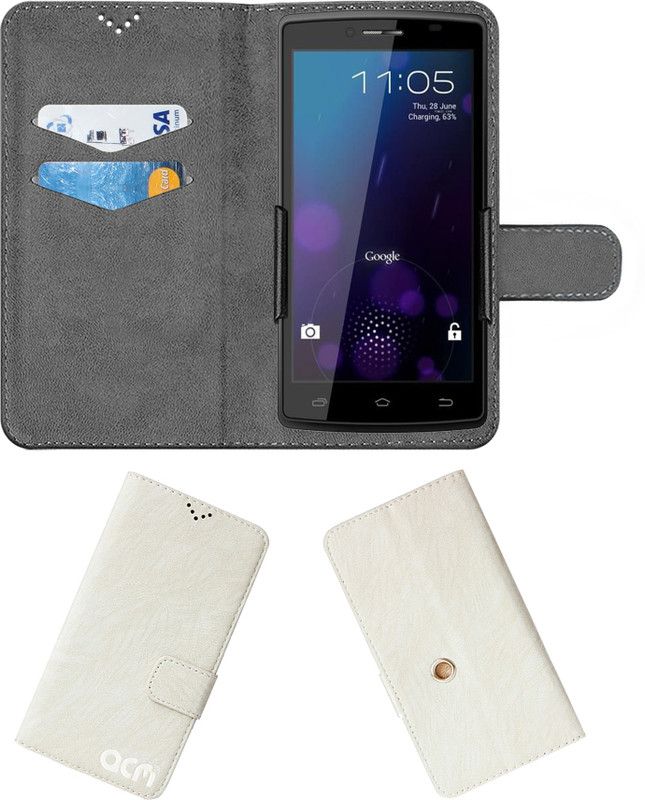 ACM Flip Cover for Karbonn Titanium S8  (White, Cases with Holder, Pack of: 1)