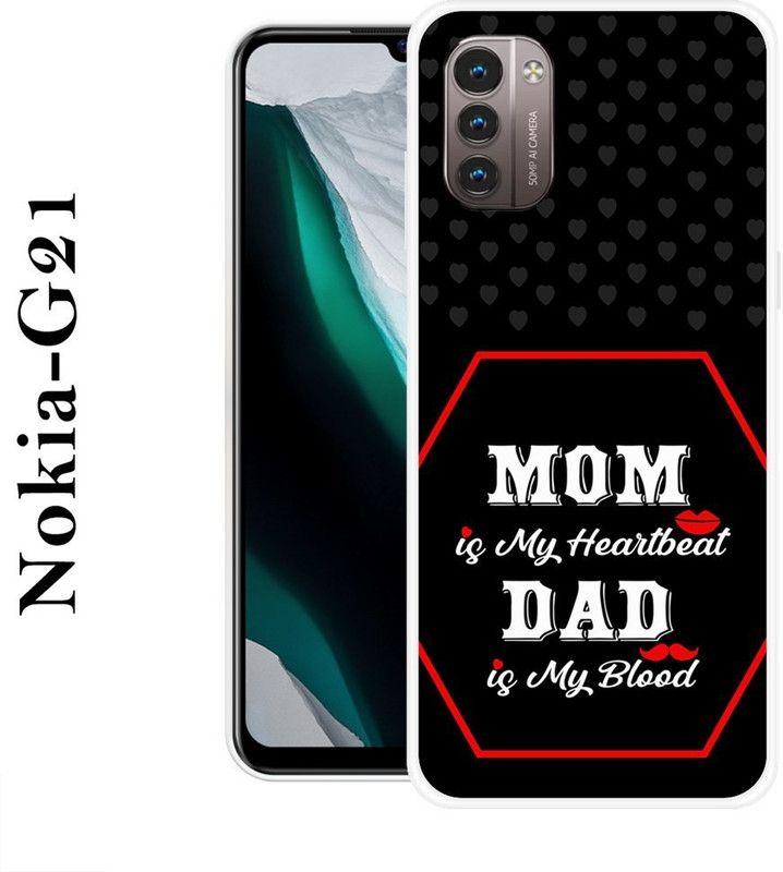 KUDI Back Cover for Nokia G21  (Black, White, Grip Case, Silicon)