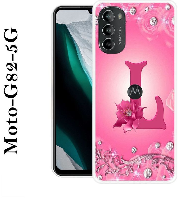 REALKING Back Cover for Motorola Moto G82 5G  (Pink, Silver, Silicon)