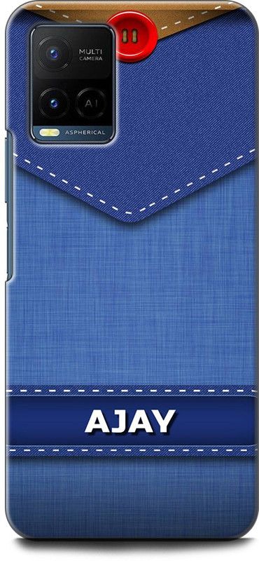 WallCraft Back Cover for Vivo T1X, V2143 AJAY NAME, A, LETTER, BLUE, JEANS, ALPHABET, DESIGN  (Multicolor, Dual Protection, Pack of: 1)