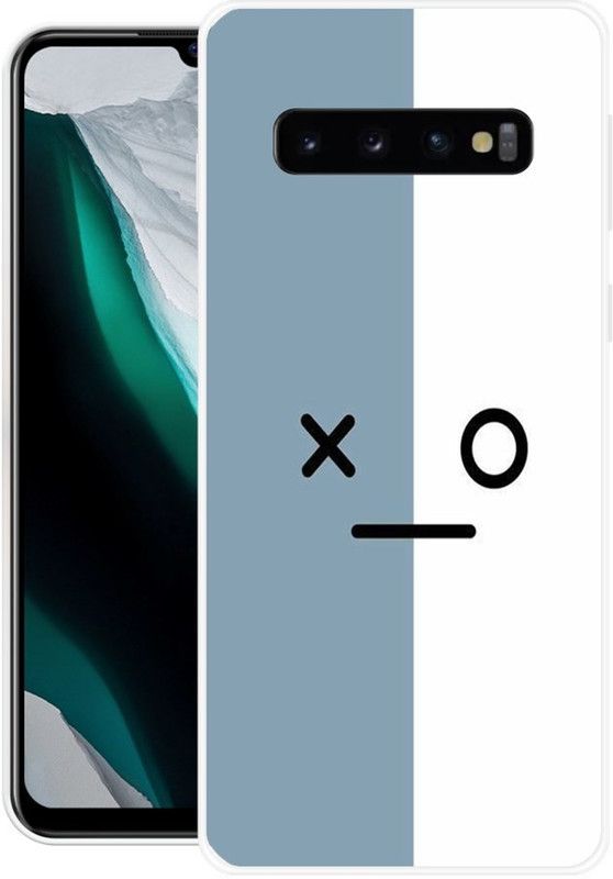 Krtagy Back Cover for Samsung Galaxy S10  (Blue, White, Dual Protection, Silicon, Pack of: 1)