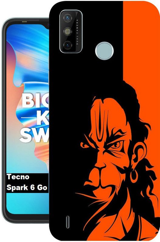 BeauCase Back Cover for Tecno Spark 6 Go  (Orange, Black, Dual Protection, Silicon, Pack of: 1)