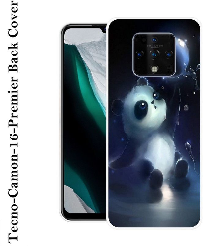 SHIVKUDI Back Cover for Tecno Camon 16 Premier  (Black, White, Grip Case, Silicon)