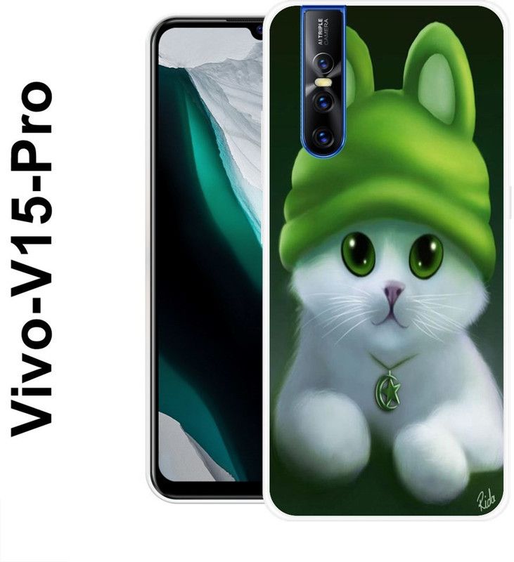 SHIVKUDI Back Cover for Vivo V15 Pro  (Green, White, Grip Case, Silicon)