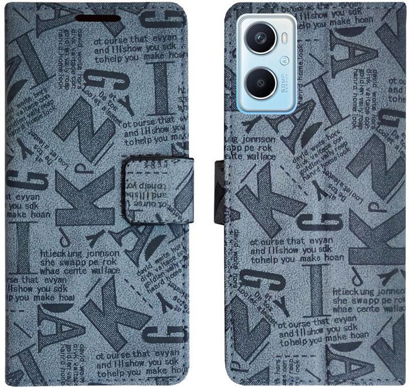 AD Enterprises Flip Cover for Oppo A96 in High Quality Material  (Grey, Magnetic Case, Pack of: 1)