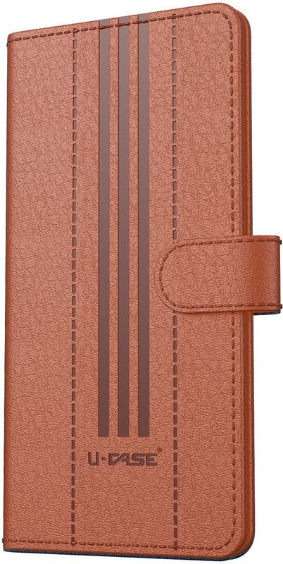 U-CASE Flip Cover for Xiaomi Redmi 10A|Vegan|Foldable Stand & Pocket|Magnetic Closure  (Brown, Cases with Holder, Pack of: 1)