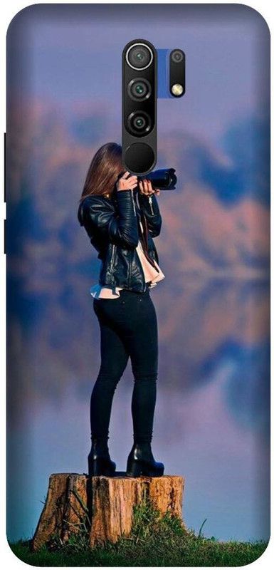 Yoprint Back Cover for Mi Poco M2 Skyblue Girl Photography Printed back Cover  (Multicolor, Hard Case, Pack of: 1)