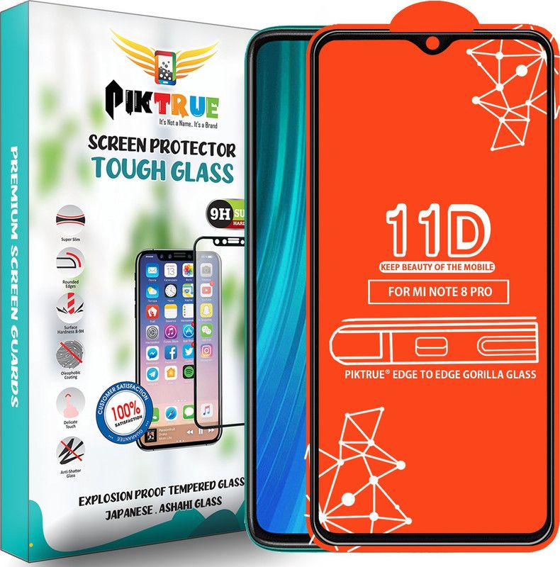 PikTrue Edge To Edge Tempered Glass for Redmi Note 8 Pro  (Pack of 1)