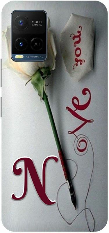 COVERJET Back Cover for VIVO Y21- V2111- N- NAME- LETTER- ALPHABET- LOVE  (Blue, Hard Case)