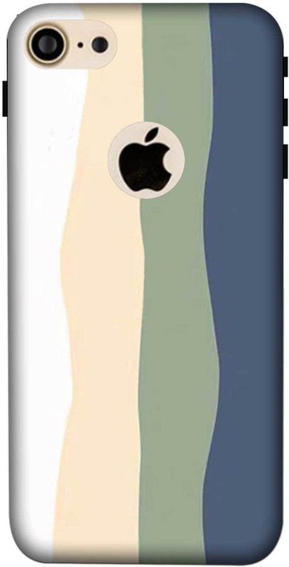 NDCOM Back Cover for IPHONE 7 LOGO CUT Color Stripes Printed  (Multicolor, Hard Case, Pack of: 1)