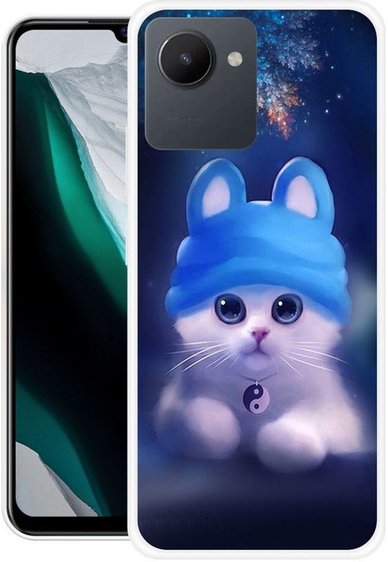 BAGRA Back Cover for Realme C30s  (Blue, White, Grip Case, Silicon)