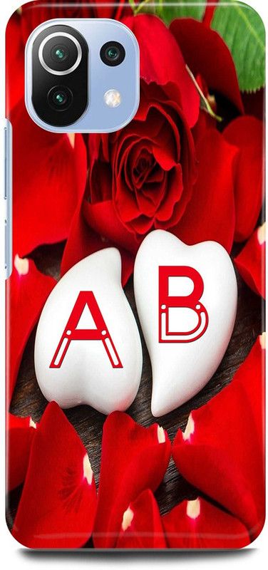 JUGGA Back Cover for Mi 11 Lite, A LOVES B NAME,A NAME, B LETTER, ALPHABET,A LOVE B NAME  (Red, Hard Case, Pack of: 1)