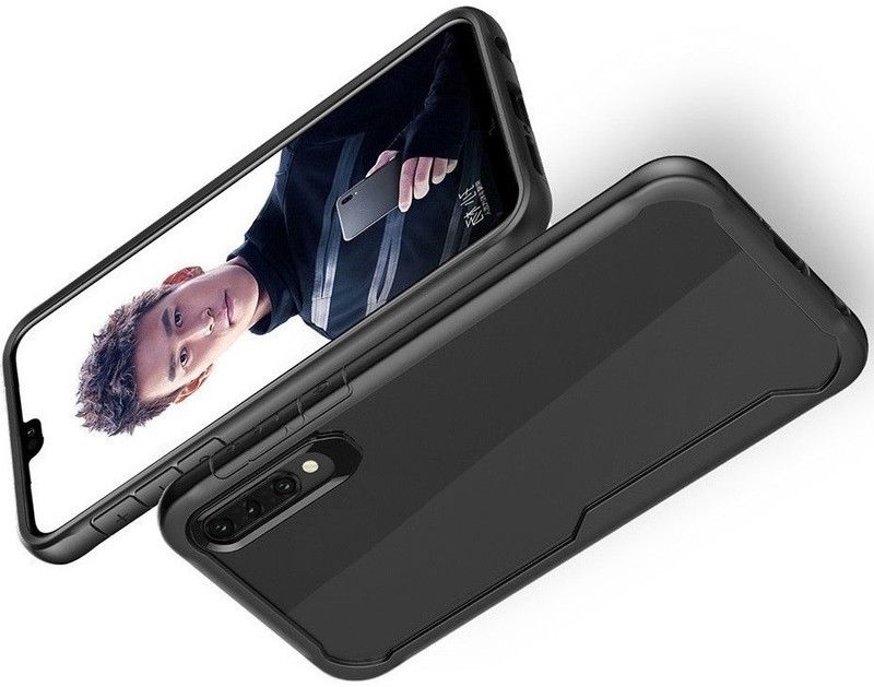 CELLCAMPUS Back Cover for Samsung Galaxy A70, Galaxy A70, Samsung A70  (Transparent, Black, Grip Case)