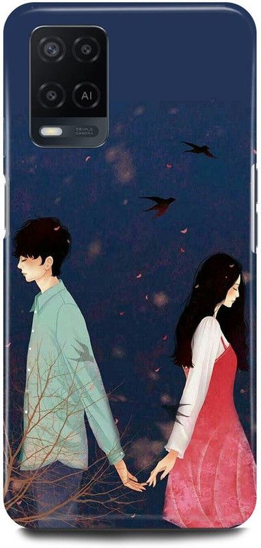 FRONK Back Cover for OPPO A54, CPH2239, ANIME, GIRL, BOY, LOVELY,GIRL, CUTE, COUPLE  (Blue, Hard Case, Pack of: 1)
