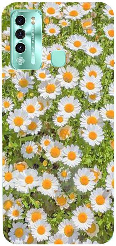 Golden Mask Back Cover for Itel Vision 2 Yellow And White Flower  (Multicolor, Waterproof, Silicon, Pack of: 1)