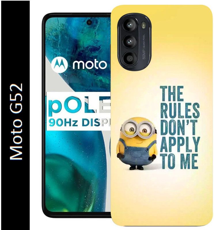 Anami Back Cover for Motorola Moto G52  (Yellow, Blue, Grip Case, Silicon, Pack of: 1)