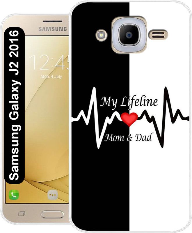 Cooltrend Back Cover for Samsung Galaxy J2 - 2016  (Black, White, Flexible, Silicon, Pack of: 1)