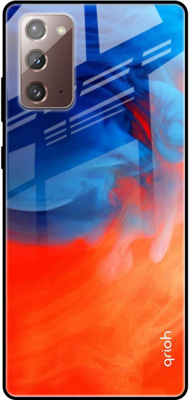QRIOH Glass Back Cover for Samsung Galaxy Note 20  (Multicolor, Grip Case, Silicon, Pack of: 1)